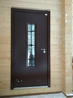 Стальная входная дверь со стеклом - готовая работа №6 от Enter