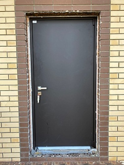 Коричневая глухая входная дверь с МДФ облицовкой - пример №17 от компании Enter